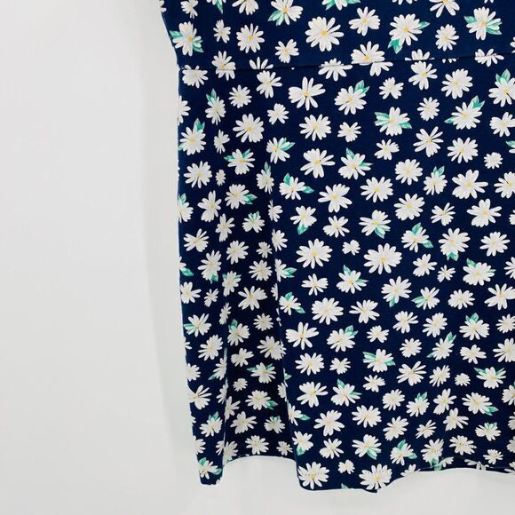 Old Navy Size XL Navy Blue Daisy Floral Print Short Sleeve Stretch Knit Dress - Picture 5 of 9